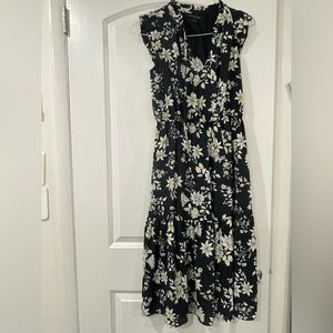 Navy Blue, white & Yellow floral dress! Banana Republic. Great condition.
